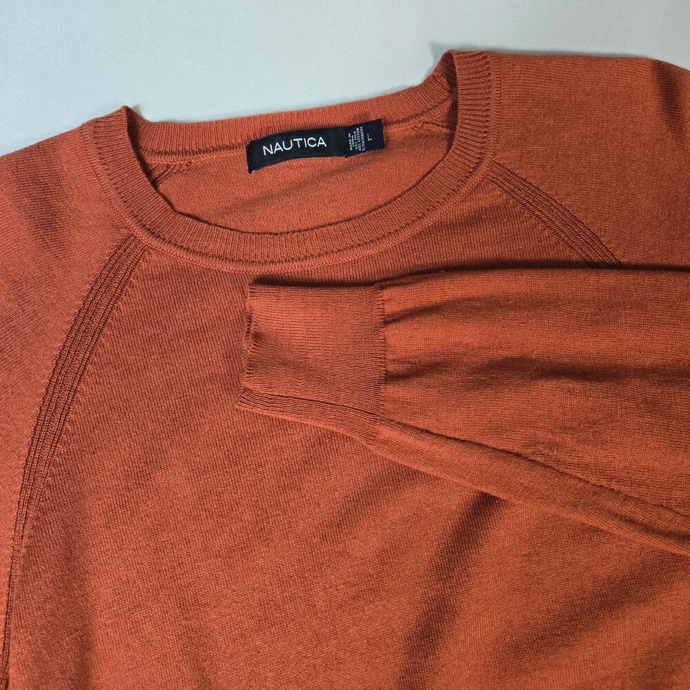 Nautica Silk Cashmere Blend Sweater – Coral – Men’s L – Fall Layer